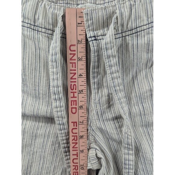 Tommy Hilfiger Pants Womens 8 Beige Stripe Gaucho Fit Capri Cropped Casual - Picture 6 of 13